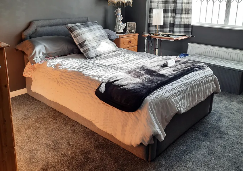 Care bed installed in a customer's bed room