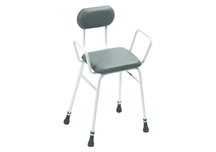 Homecraft Adjustable Height Perching Stool with arms and padded back
