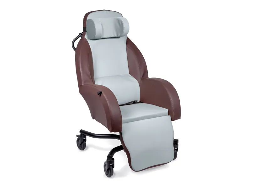 INTEGRA M Shell Chair Brown and Grey front angle view