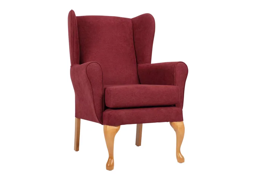Queen Anne Fireside Chair - Brick (Deep Red)